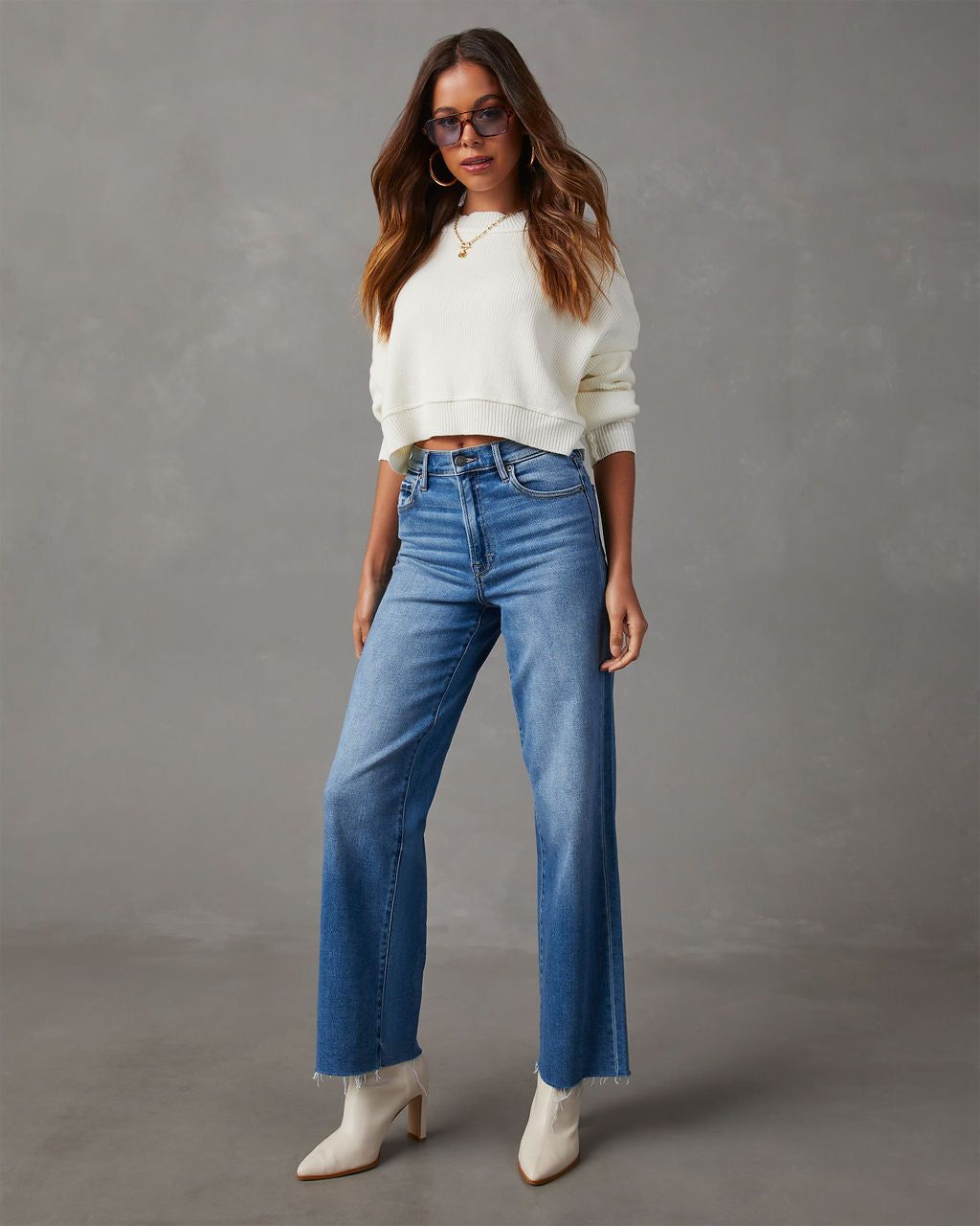 Girls Day Out Cropped Pullover Sweater - Ivory sold by Vici product image thumbnail 6