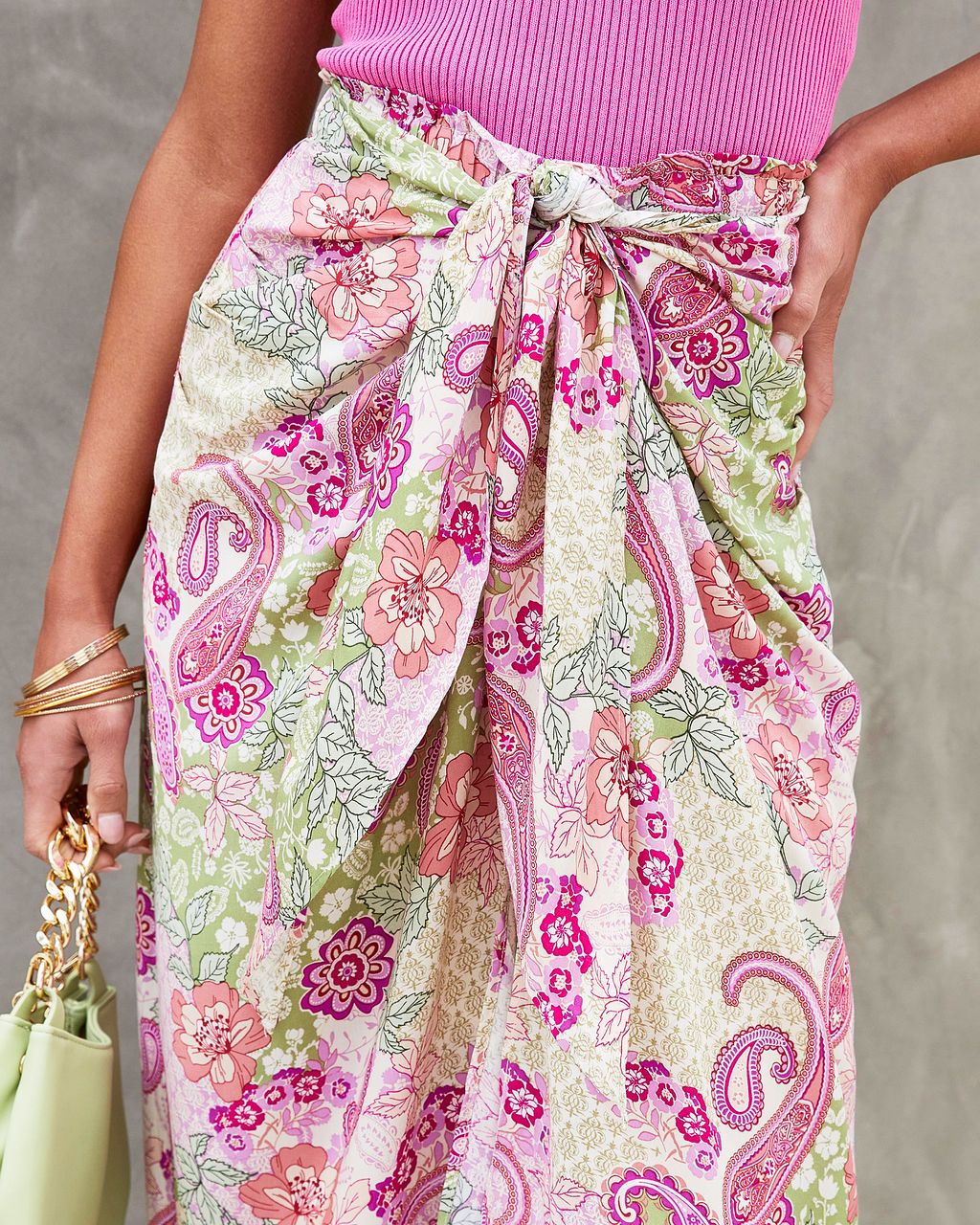 Meralda Printed Sarong Midi Skirt sold by Vici product image thumbnail 2