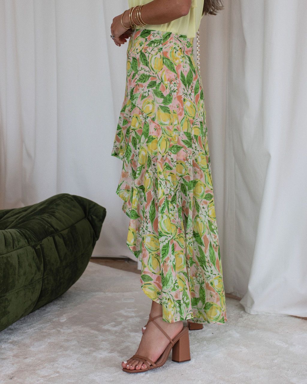 Positano Bloom Chiffon Midi Skirt - FINAL SALE sold by Vici product image thumbnail 5