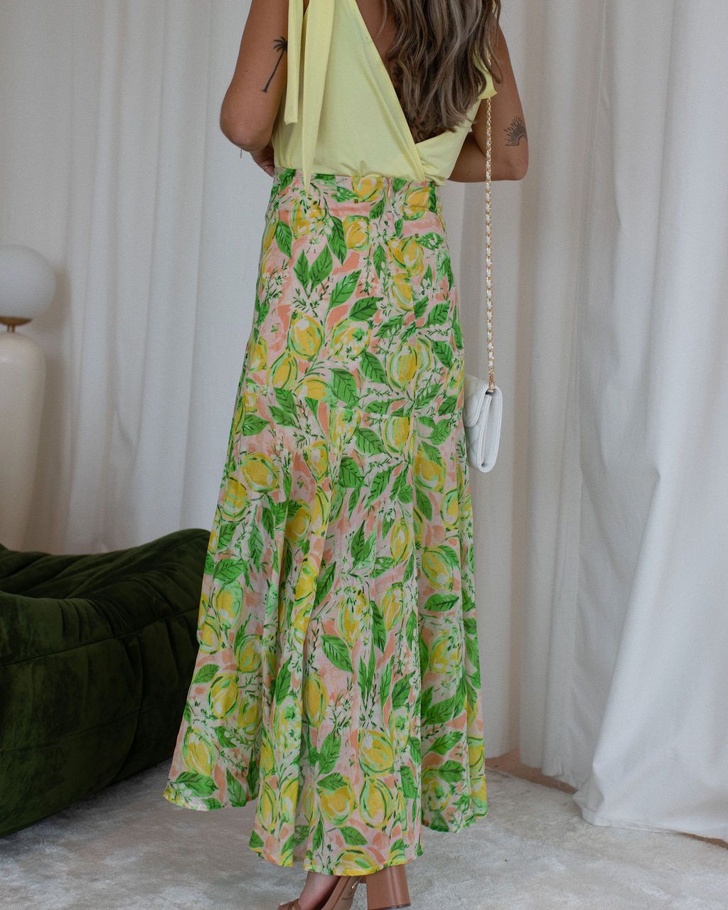 Positano Bloom Chiffon Midi Skirt - FINAL SALE sold by Vici product image thumbnail 4