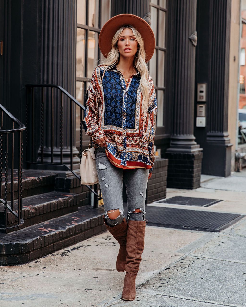 Acorn Printed Button Down Blouse - FINAL SALE sold by Vici product image thumbnail 8