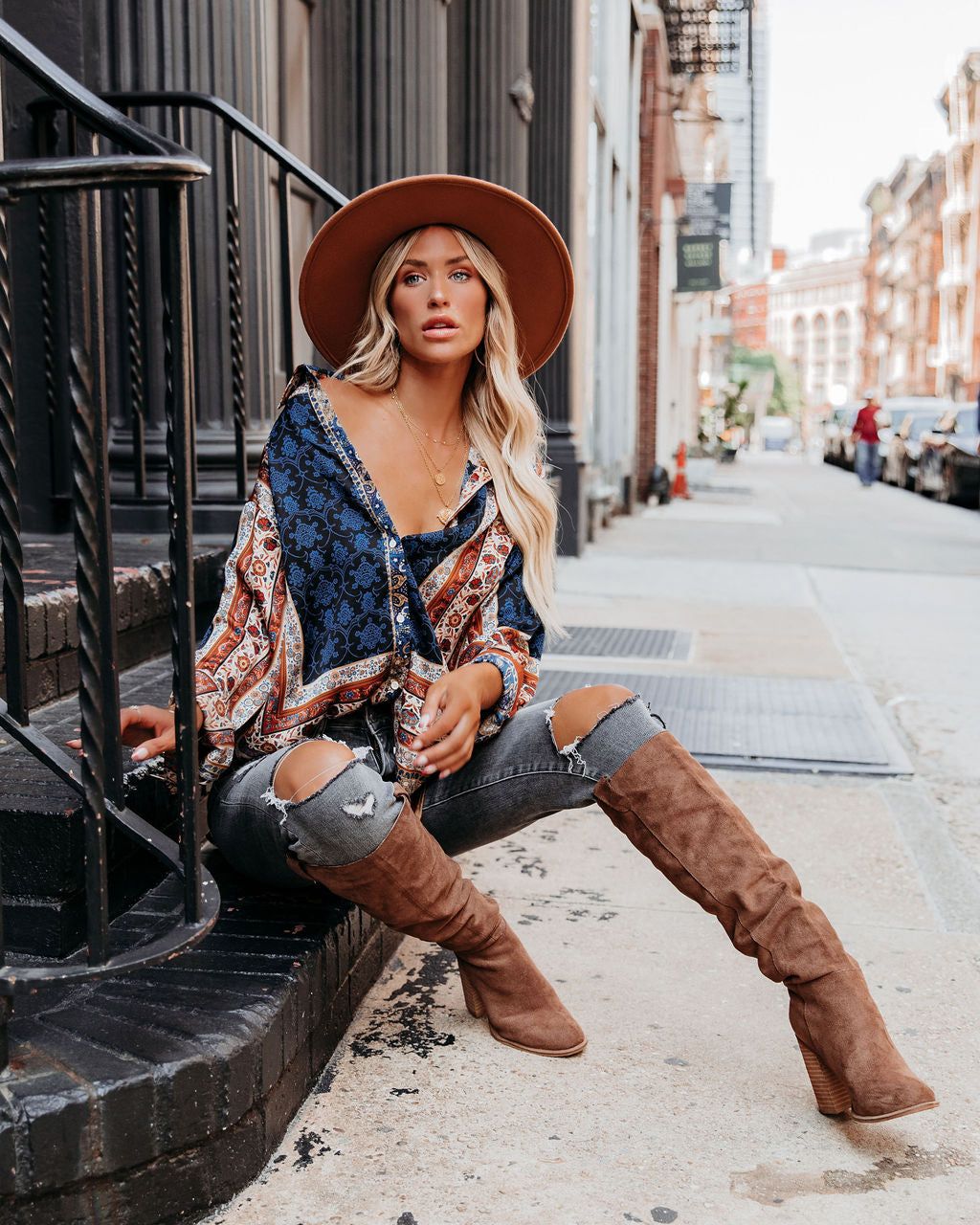 Acorn Printed Button Down Blouse - FINAL SALE sold by Vici product image thumbnail 10