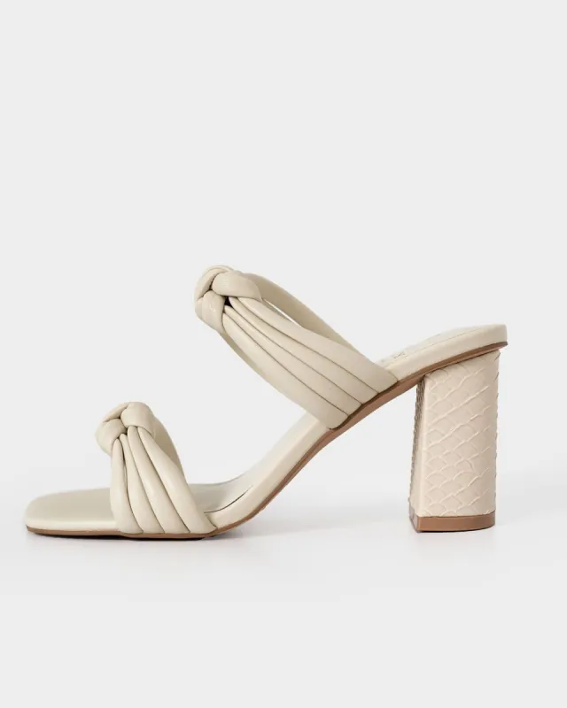 Raquel Knotted Strap Heels - Off White - FINAL SALE sold by Vici