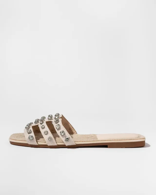 Lawson Woven Embellished Sandal - Natural - FINAL SALE sold by Vici