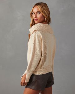 Avaleigh Collared Pullover Sweater - Ivory sold by Vici
