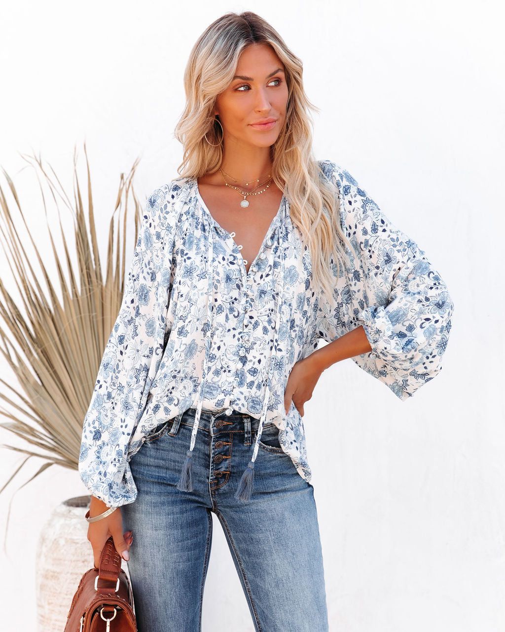 Jensen Floral Button Down Top - FINAL SALE sold by Vici product image thumbnail 5