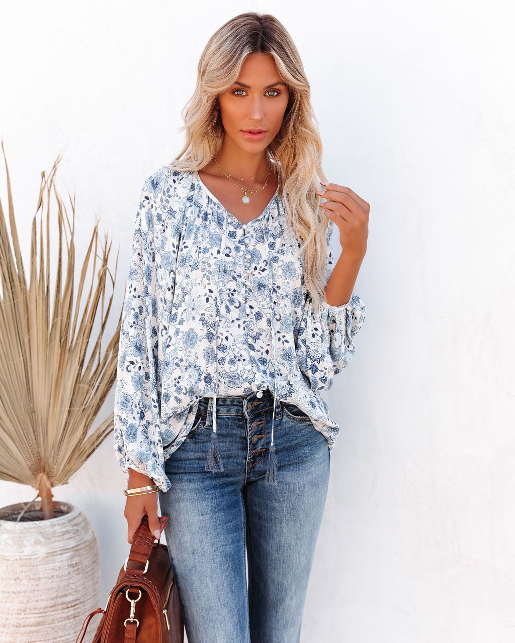 Jensen Floral Button Down Top - FINAL SALE sold by Vici product image thumbnail 9