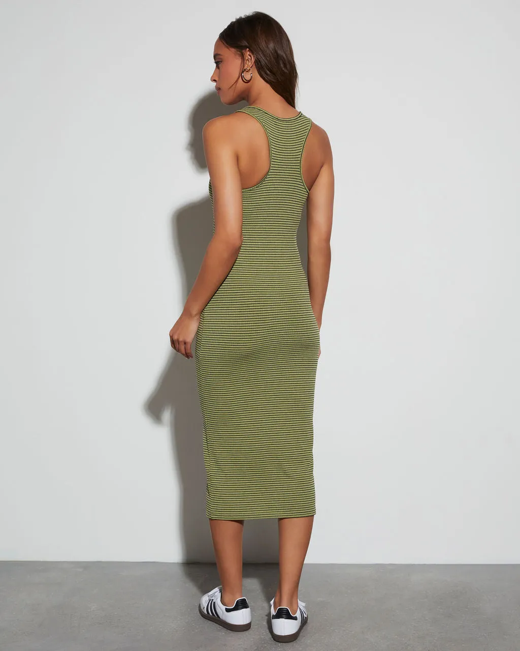 Rylie Striped Bodycon Midi Dress sold by Vici product image thumbnail 5