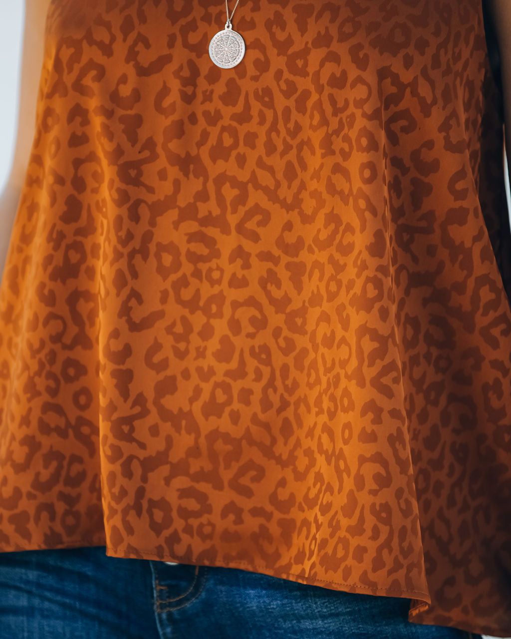 Polly Satin Embossed Leopard Cami Tank - Caramel - FINAL SALE sold by Vici product image thumbnail 4