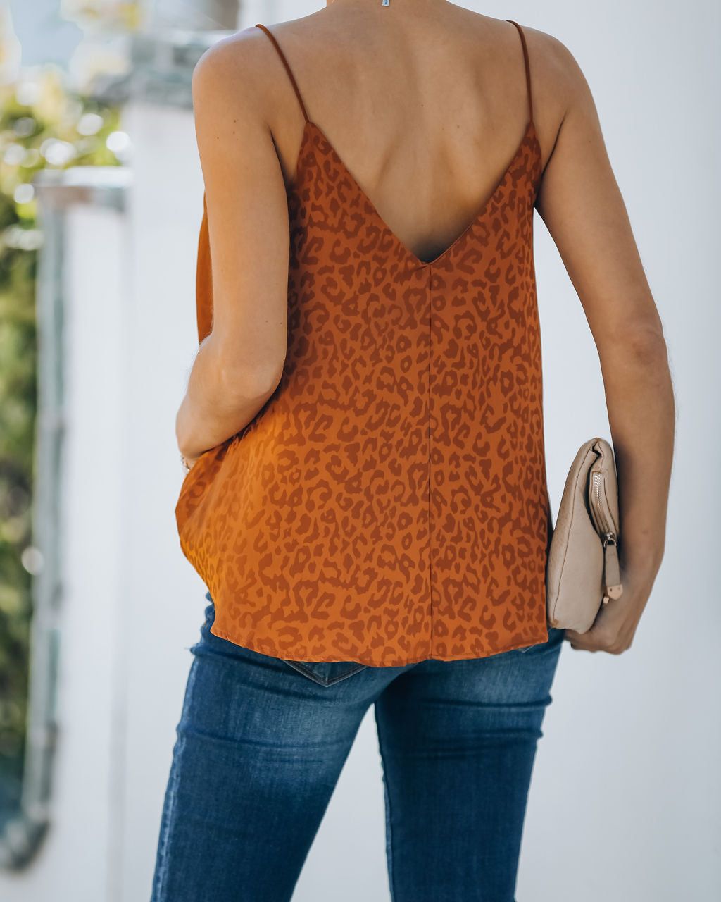 Polly Satin Embossed Leopard Cami Tank - Caramel - FINAL SALE sold by Vici product image thumbnail 2