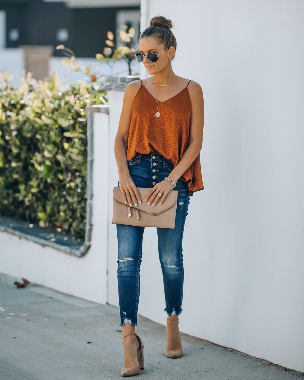 Polly Satin Embossed Leopard Cami Tank - Caramel - FINAL SALE sold by Vici product image thumbnail 9