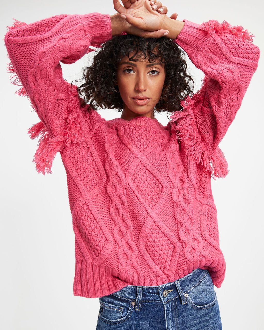 Sun Goes Down Cable Knit Fringe Pullover Sweater sold by Vici product image thumbnail 5