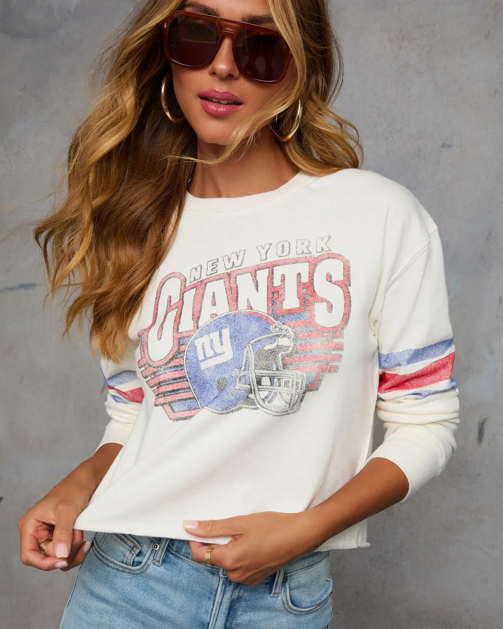 New York Giants Long Sleeve Graphic Sweatshirt sold by Vici product image thumbnail 5