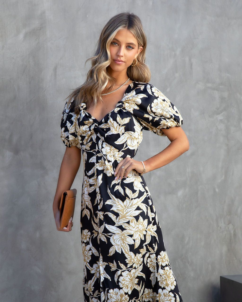 Estella Floral Puff Sleeve Midi Dress - FINAL SALE sold by Vici product image thumbnail 6