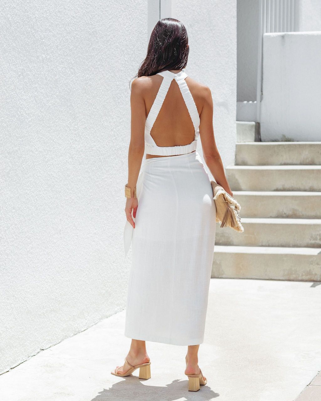Maurel Wrap Midi Skirt - White - FINAL SALE sold by Vici product image thumbnail 2