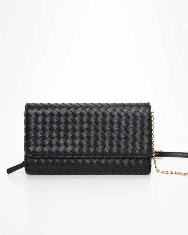 Wallis Woven Faux Leather Crossbody Bag sold by Vici
