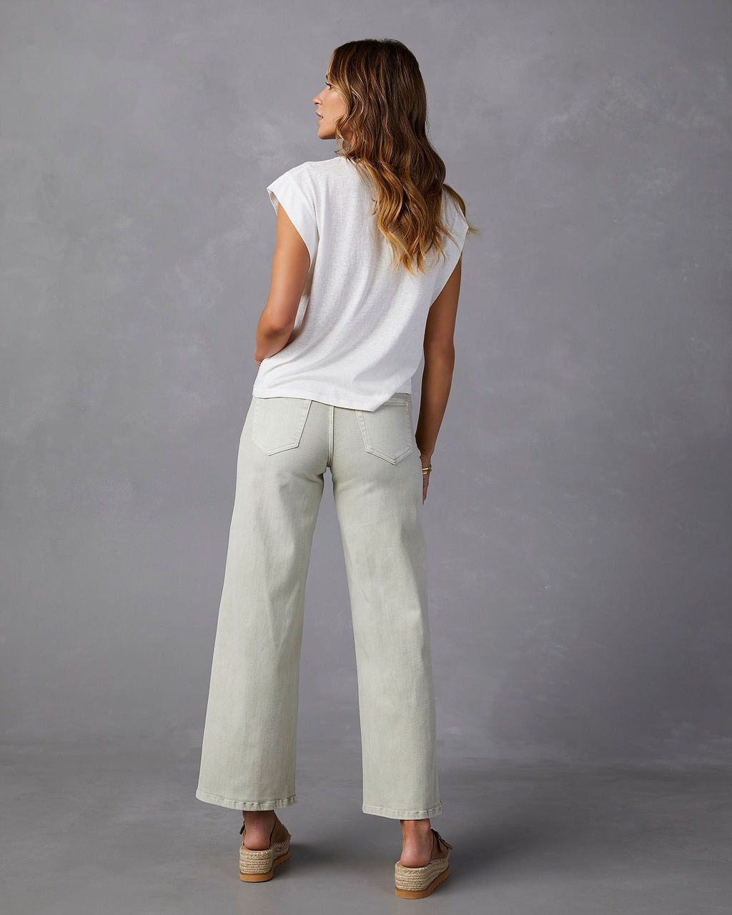 Hendrick Low Rise Wide Leg Jeans - Sage Green - SALE sold by Vici product image thumbnail 6