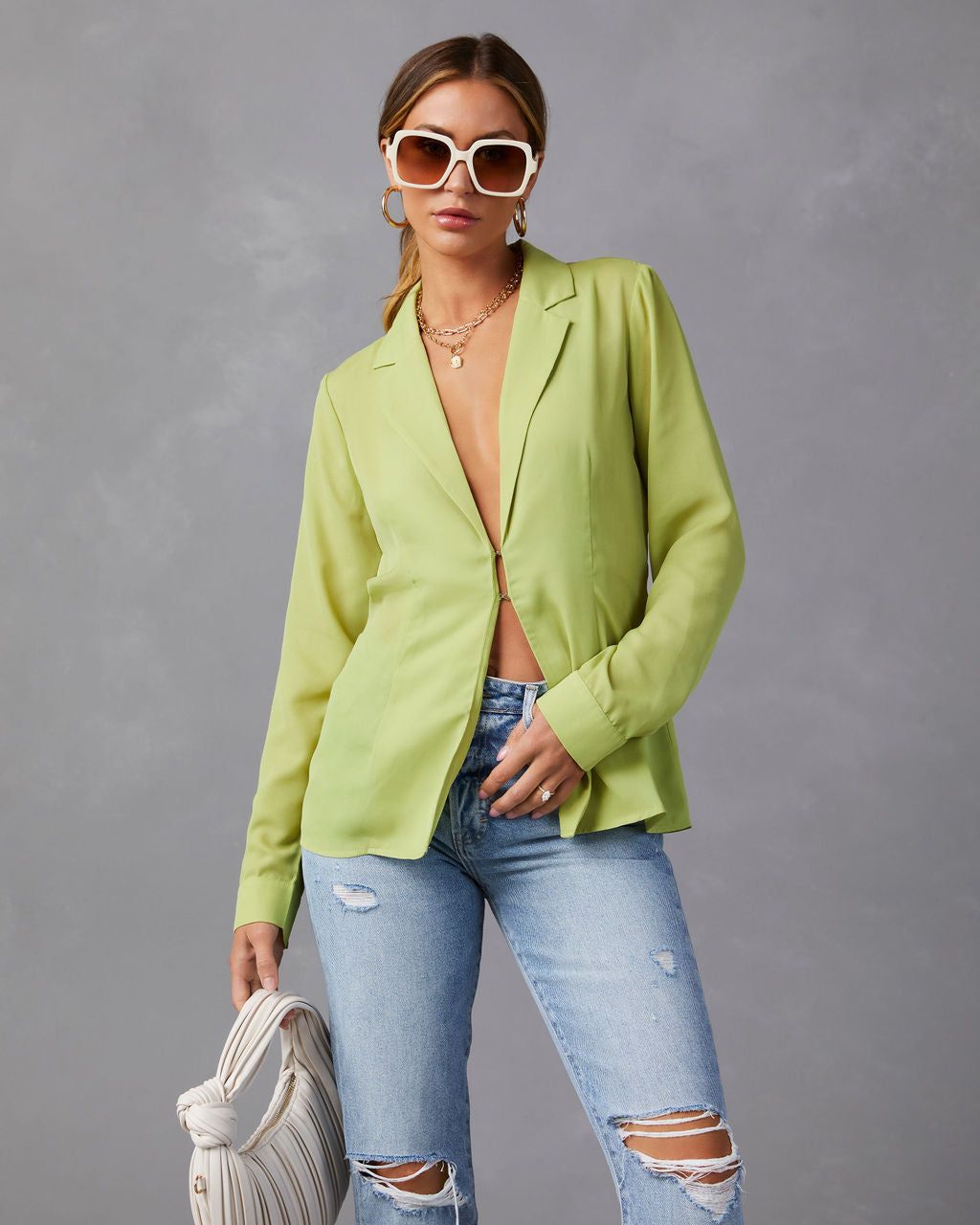 Escapade Lightweight Blazer Top sold by Vici