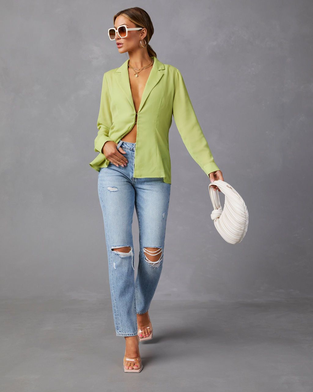 Escapade Lightweight Blazer Top sold by Vici product image thumbnail 3