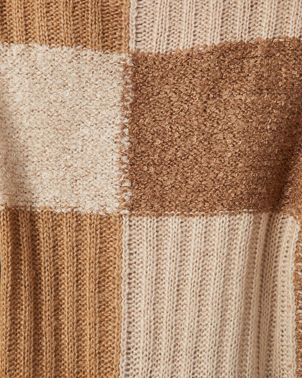 Truffle Tones Checkered Knit Sweater - Taupe/Mocha sold by Vici product image thumbnail 5