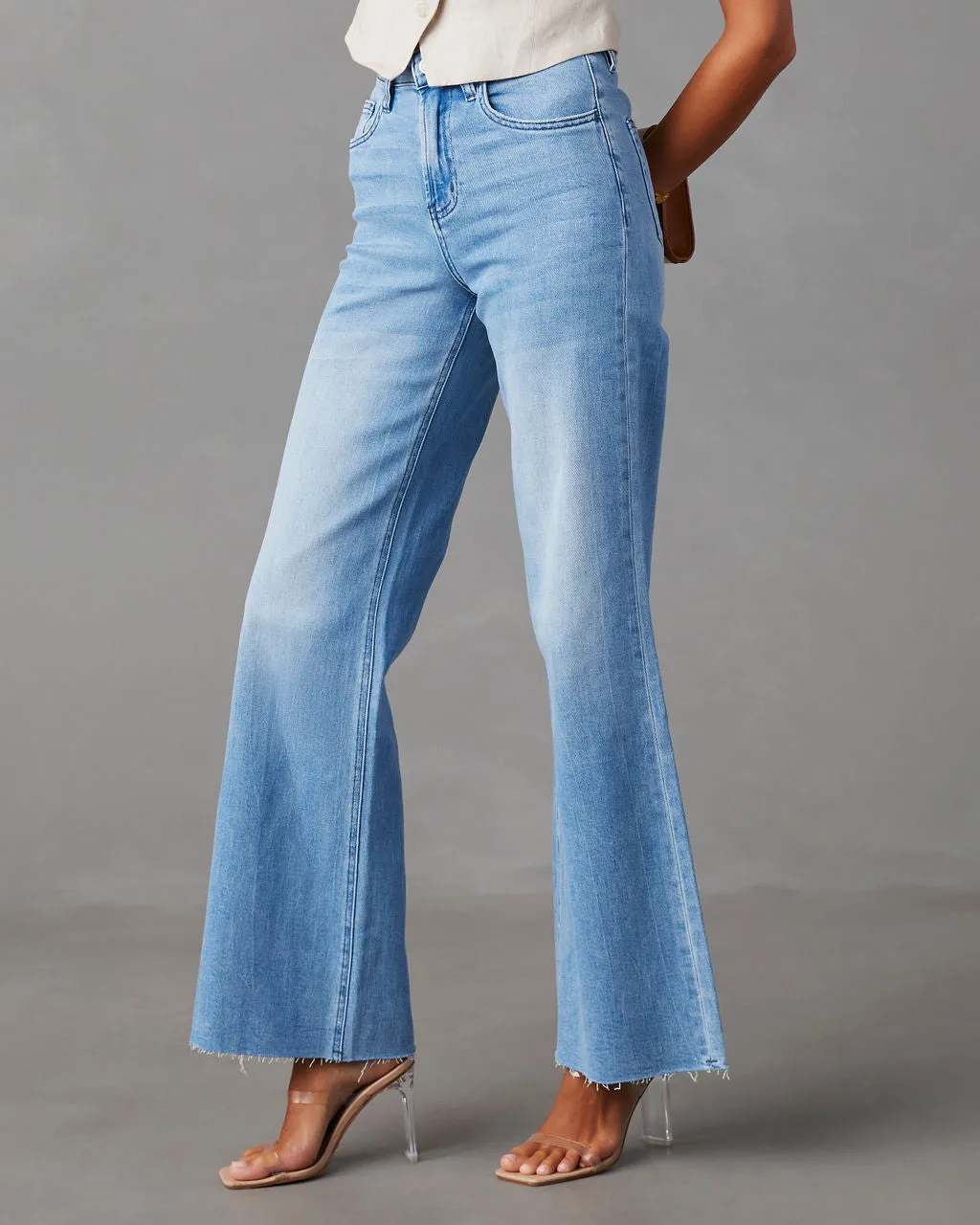 Aleesia Stretch Mid Rise Wide Leg Jeans sold by Vici product image thumbnail 4
