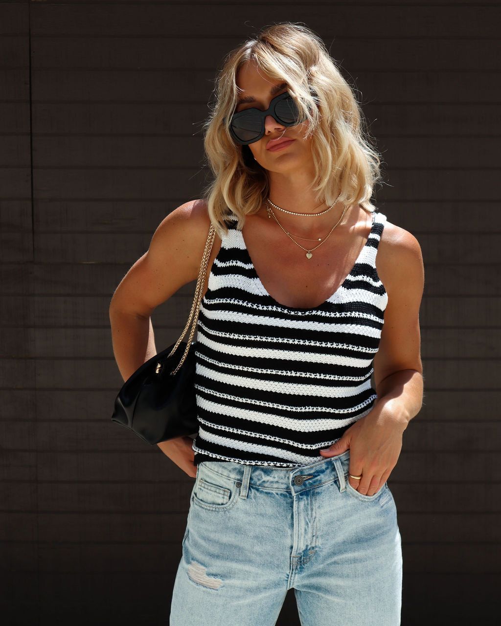 Finnegan Cotton Blend Knit Stripe Tank sold by Vici product image thumbnail 4