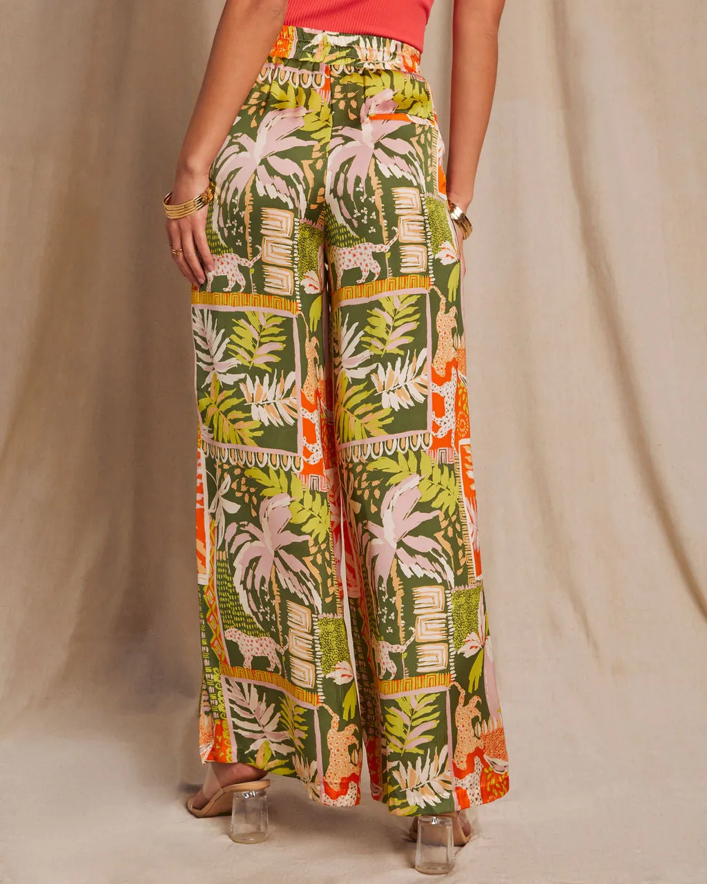 Ibiza Pocketed Satin Tropical Wide Leg Pant sold by Vici product image thumbnail 4
