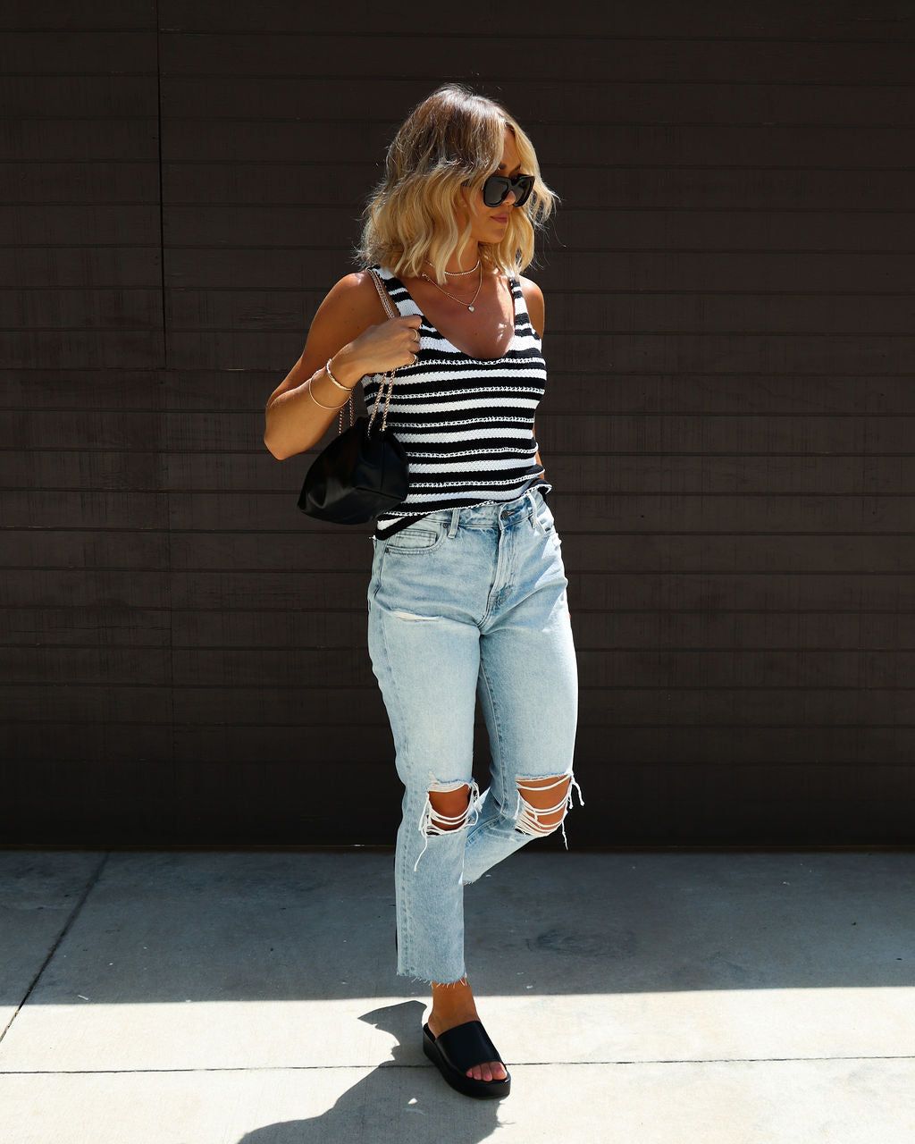 Finnegan Cotton Blend Knit Stripe Tank sold by Vici product image thumbnail 5