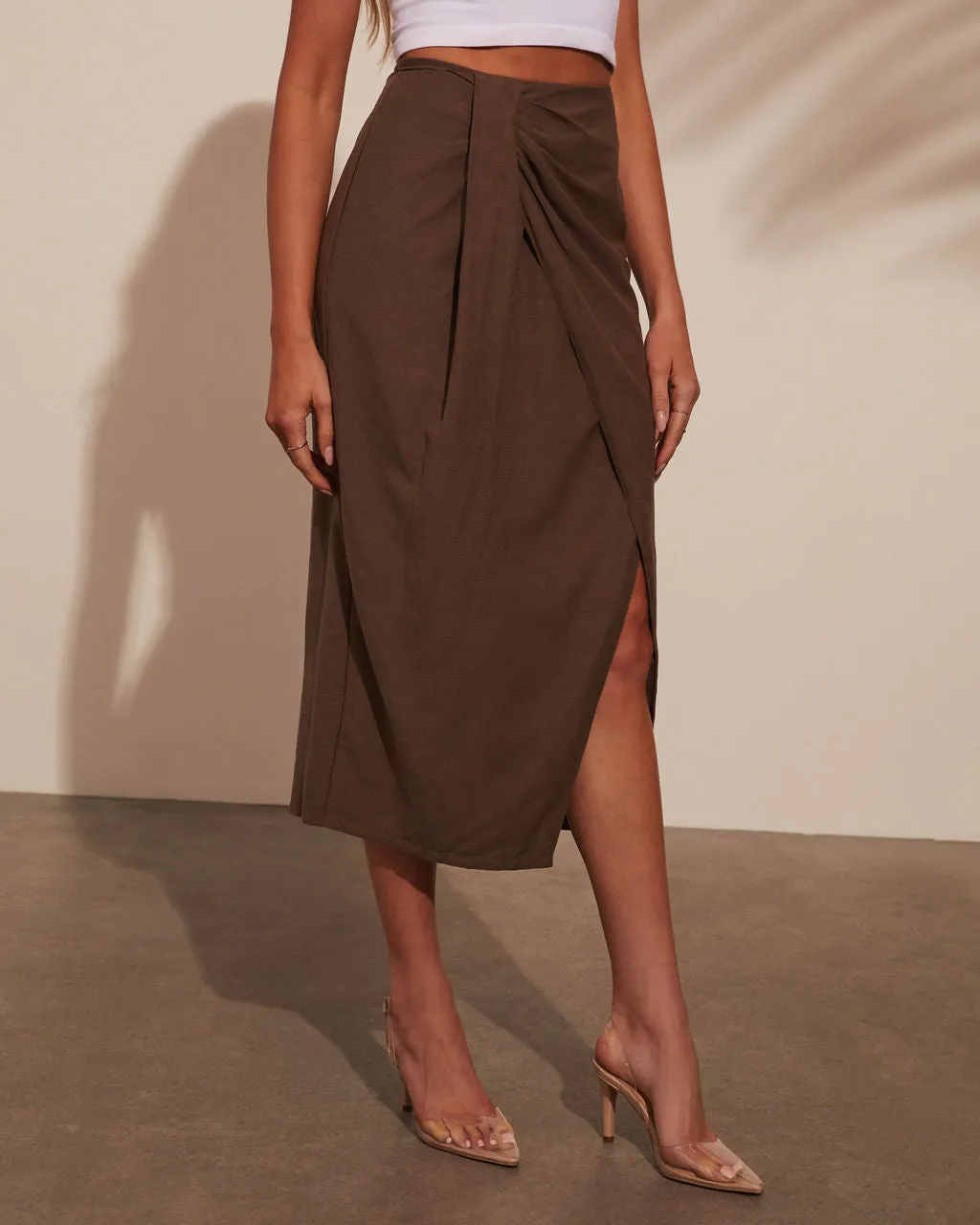 Dubai Linen Tulip Midi Skirt sold by Vici product image thumbnail 3