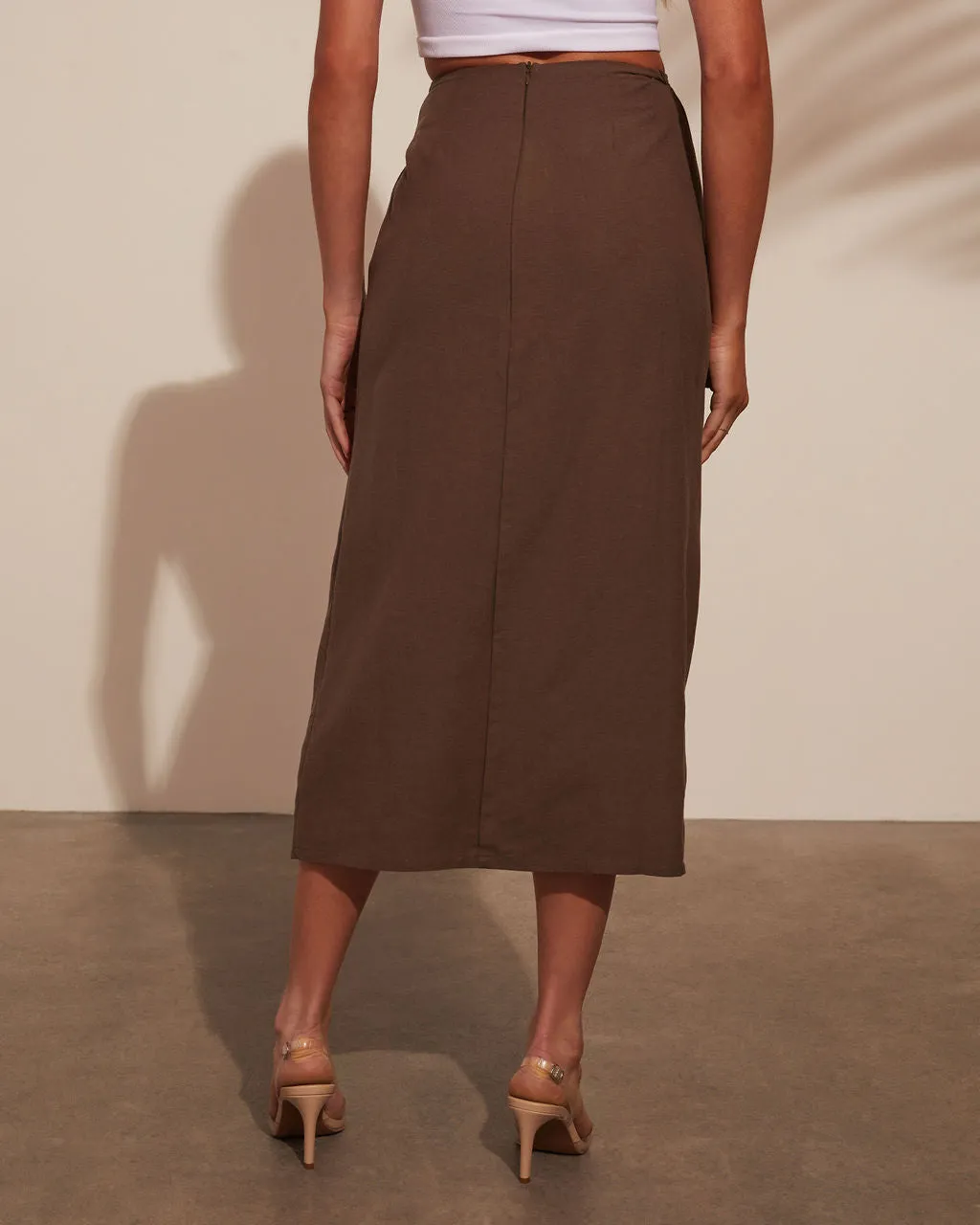 Dubai Linen Tulip Midi Skirt sold by Vici product image thumbnail 4