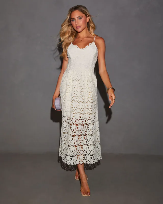 Picturesque Lace Midi Dress sold by Vici