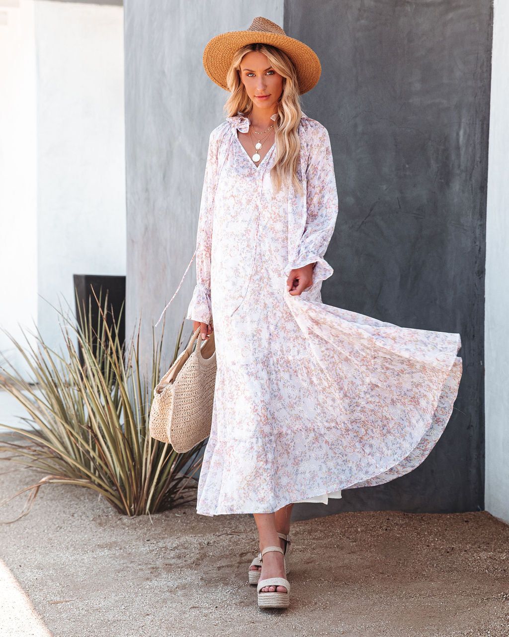 Dashing Daisies Chiffon Boho Maxi Dress - LAST CHANCE sold by Vici product image thumbnail 3