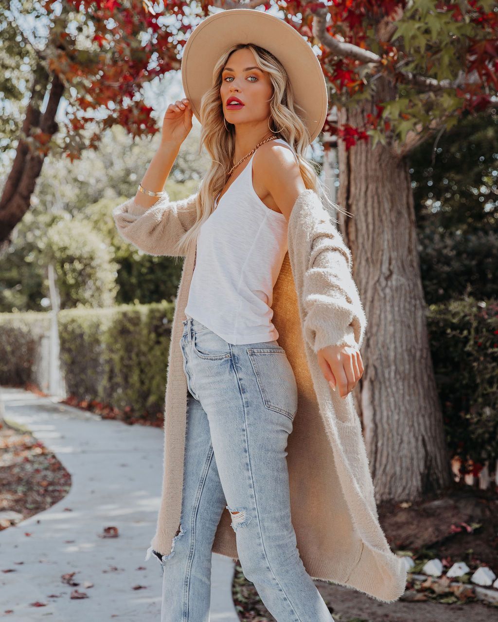 Glorious Pocketed Fuzzy Knit Cardigan - Taupe - FINAL SALE sold by Vici product image thumbnail 6