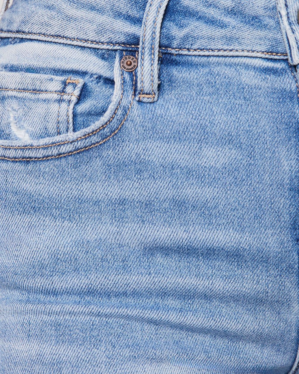 Malika High Rise Distressed Flare Jeans - Light Wash - SALE sold by Vici product image thumbnail 3