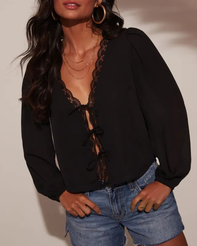 Alonso Lace Trim Top sold by Vici