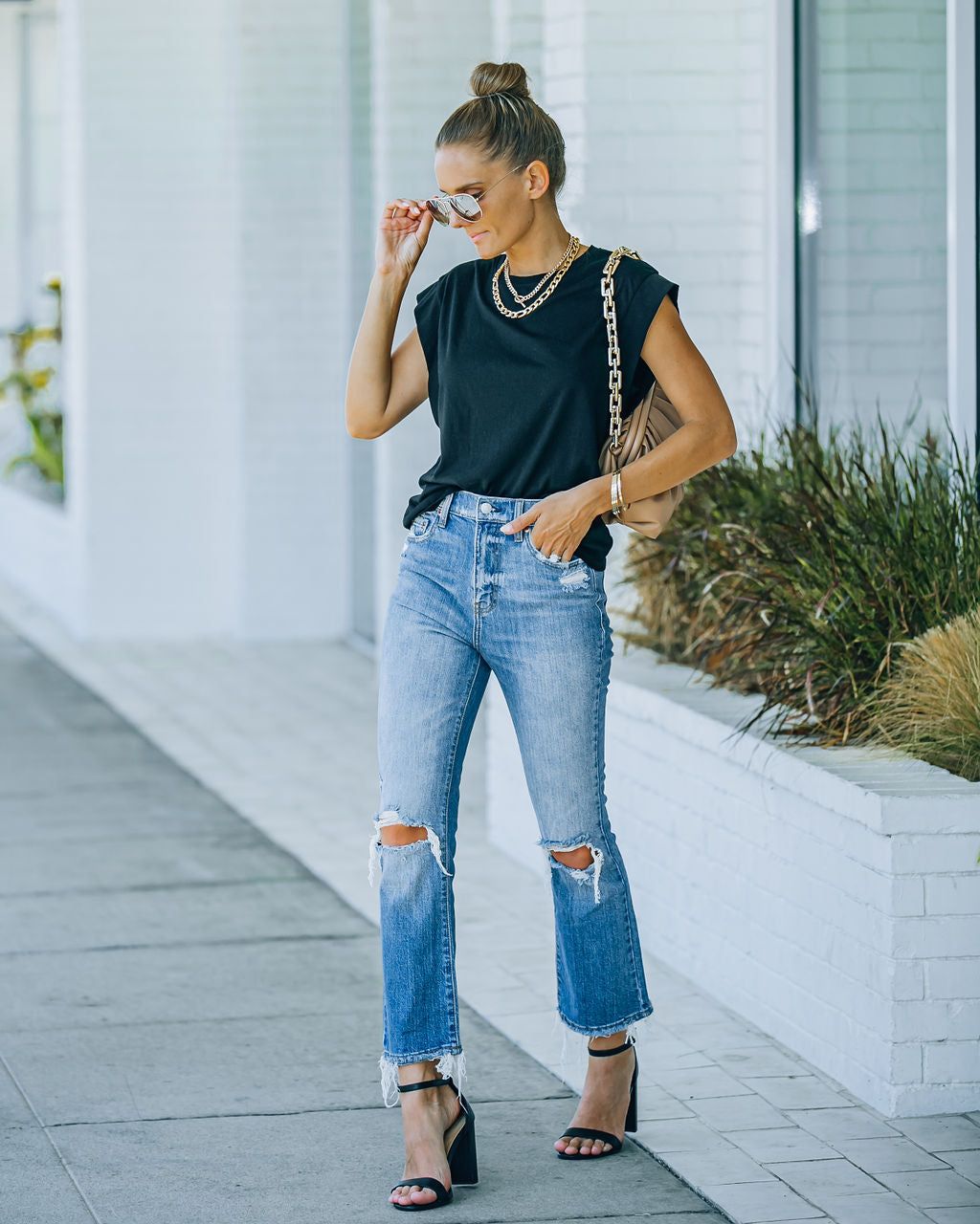 Outgoing High Rise Crop Flare Denim - FINAL SALE sold by Vici product image thumbnail 6