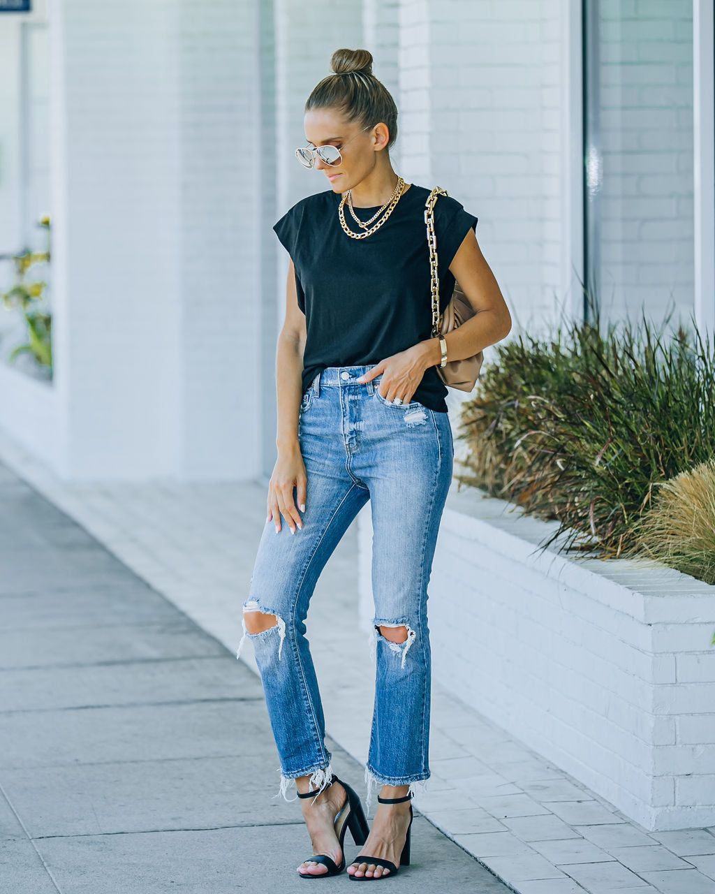 Outgoing High Rise Crop Flare Denim - FINAL SALE sold by Vici product image thumbnail 3