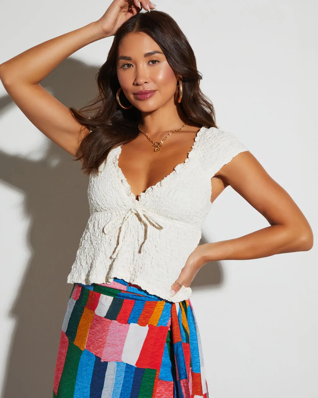 Katrina Sweetheart Short Sleeve Top sold by Vici