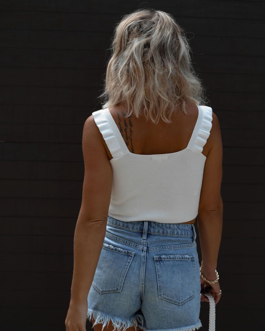 Edie Ruched Sleeveless Top - Ivory - SALE sold by Vici product image thumbnail 5