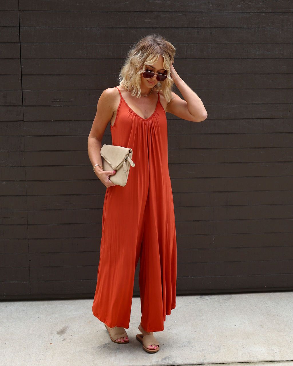 Tabitha Pocketed Jumpsuit - Rust - FINAL SALE sold by Vici product image thumbnail 5