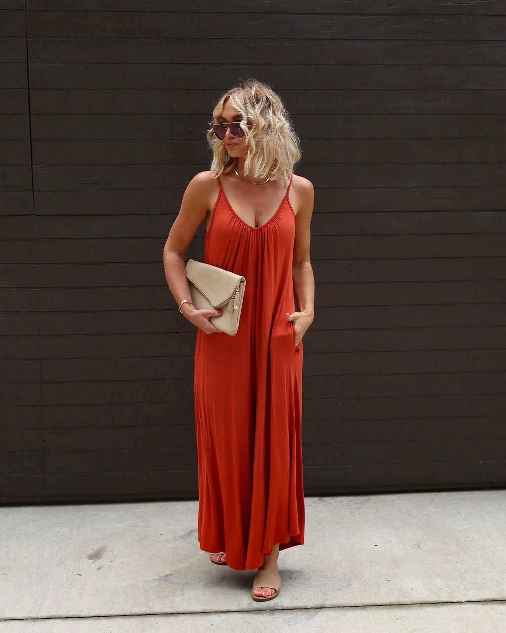 Tabitha Pocketed Jumpsuit - Rust - FINAL SALE sold by Vici product image thumbnail 6