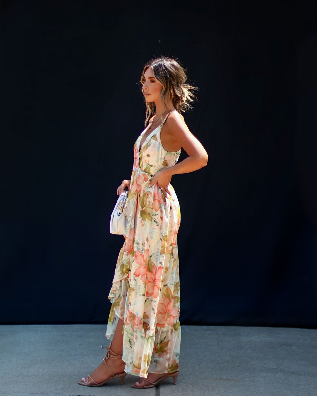 Marah Floral Ruffle Hem Maxi Dress - FINAL SALE sold by Vici product image thumbnail 5