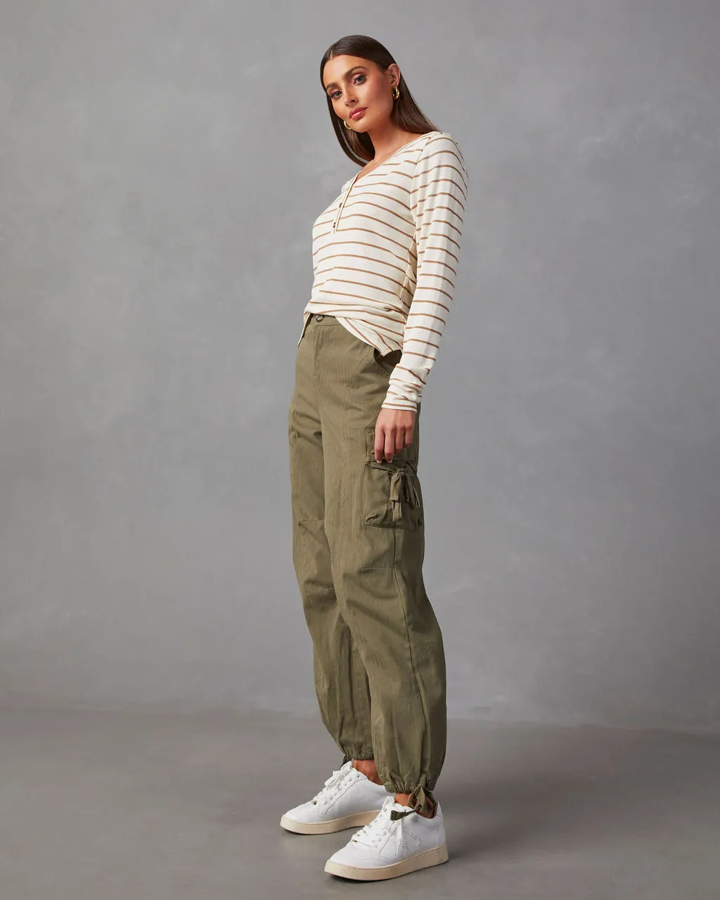 Suzanne Ribbed Knit Henley Top sold by Vici product image thumbnail 3