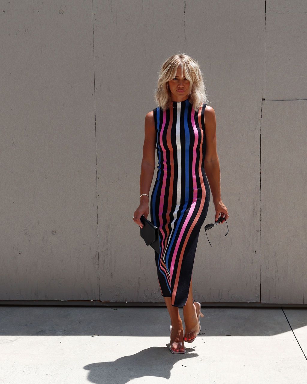 Elzada Striped Sweater Midi Dress sold by Vici