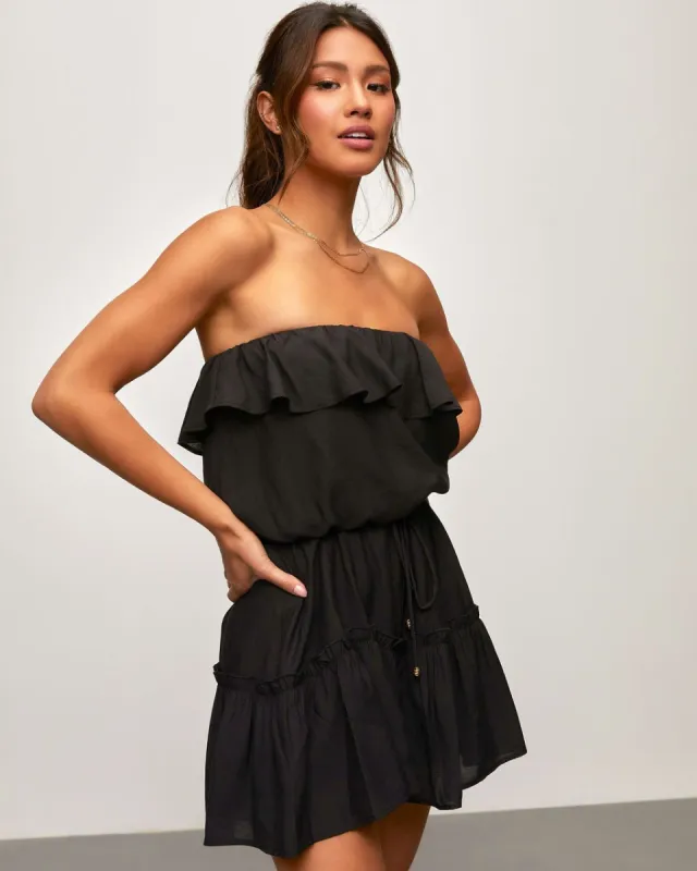Sandy Afternoons Strapless Romper sold by Vici