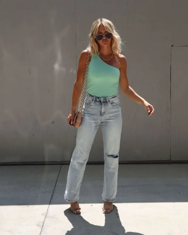 Carlotta One Shoulder Bodysuit - Seafoam - SALE sold by Vici