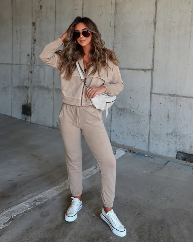 Fern Pocketed Jogger - Taupe sold by Vici