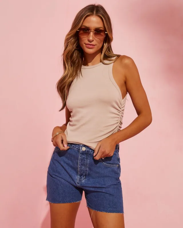 Rory Ruched Tank - Taupe - FINAL SALE sold by Vici