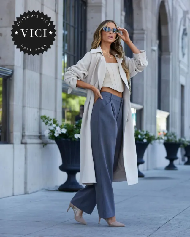 Office Influencer Trouser Pants - Grey sold by Vici