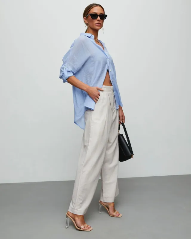 Lenay Button Down Top - Periwinkle - FINAL SALE sold by Vici